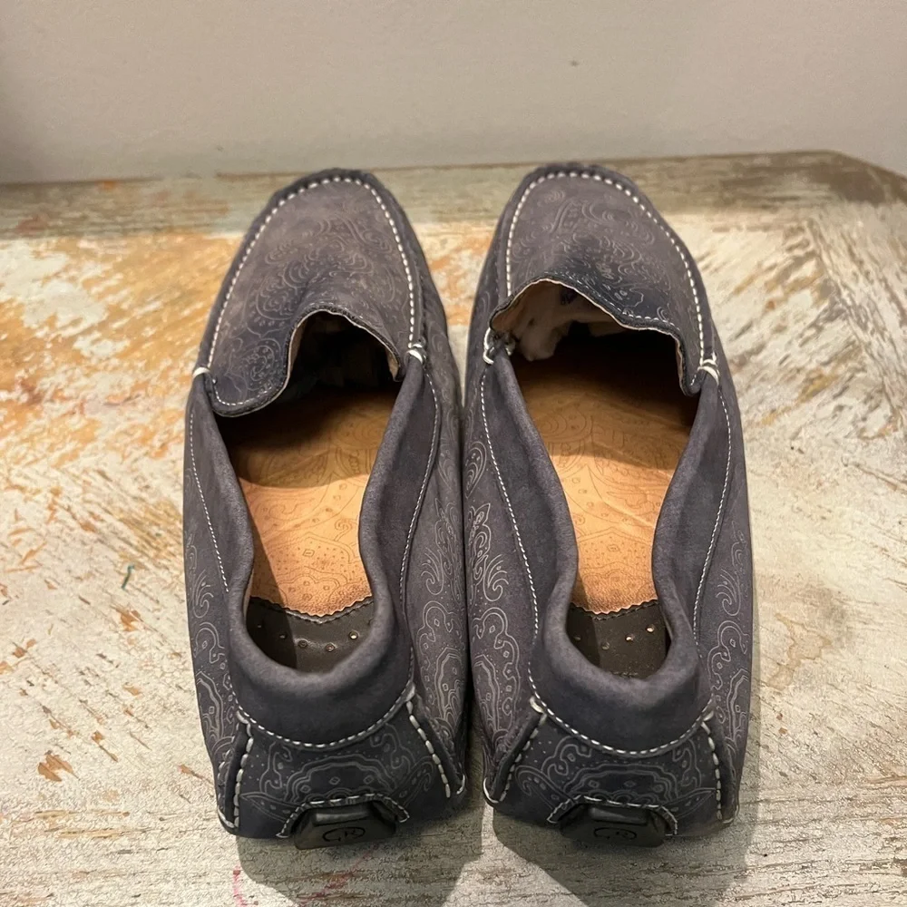 Robert Graham Soprano Paisley Gray‎ Embossed Mens Size 9 Leather Slip On
